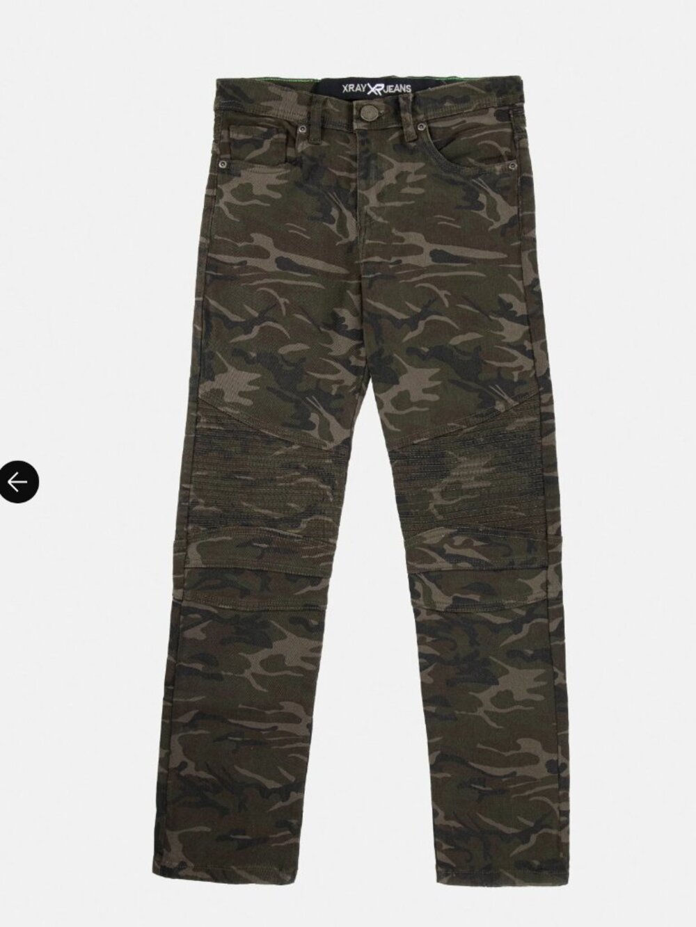 NWT Xray Boy's Slim Fit Biker Moto Camo Jeans, Size 16